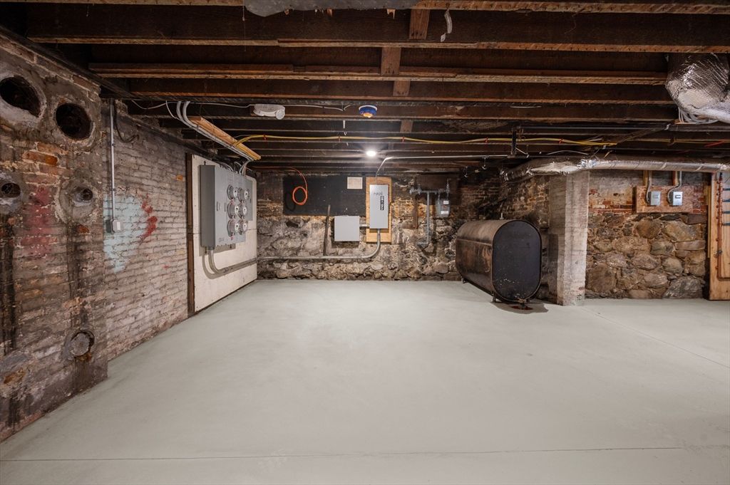 Interior, Stone Walls, Wooden Beams