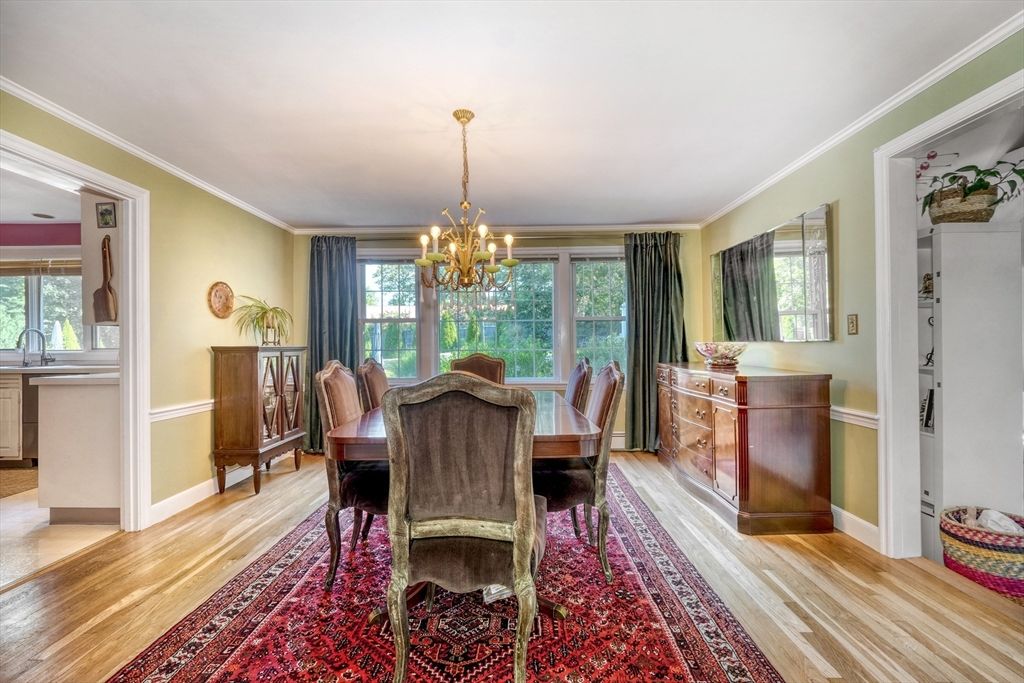 Chandelier, Dining room, Interior, Wood Texture Flooring