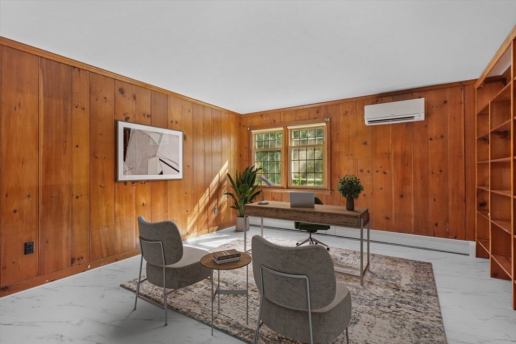 Home Office, Interior, Marble, Wooden Walls