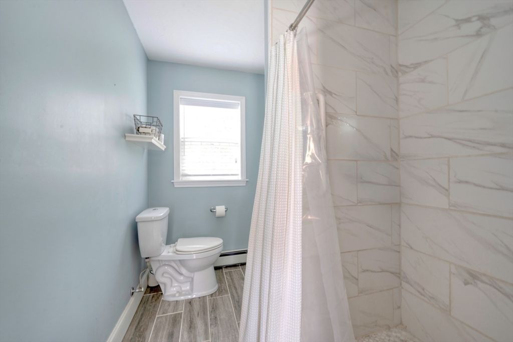 Bathroom, Interior, Marble Walls, Wood Texture Flooring