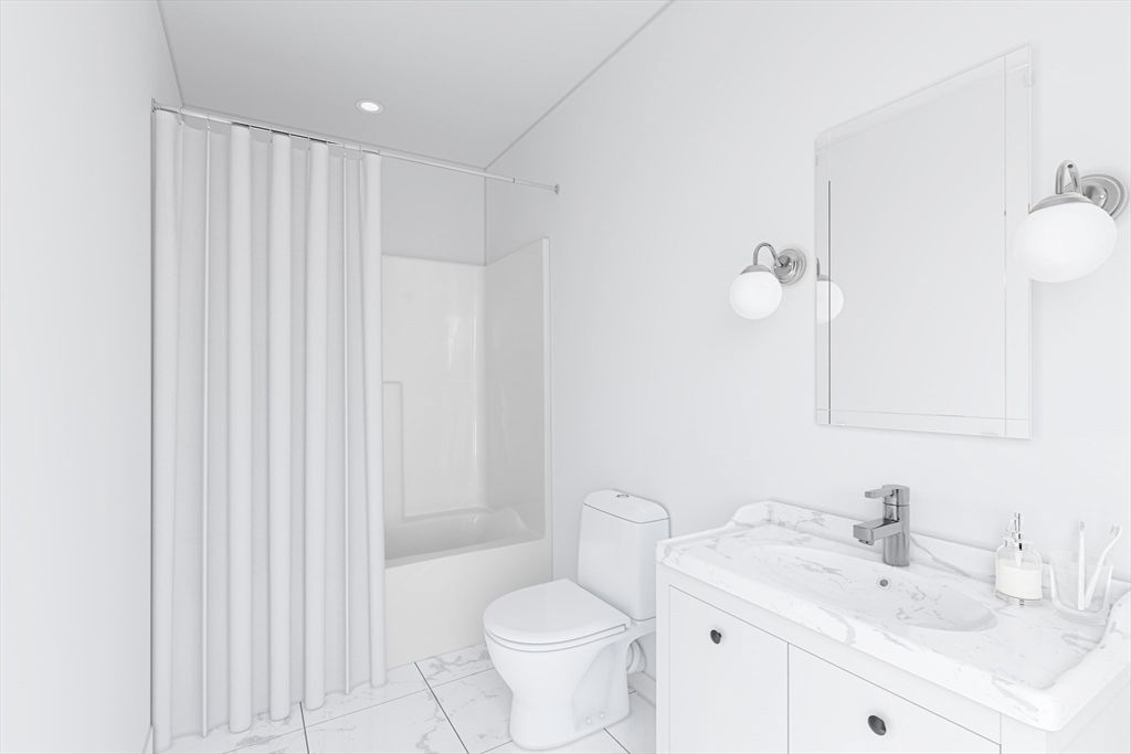 Bathroom, Interior, Marble, Recessed Lighting