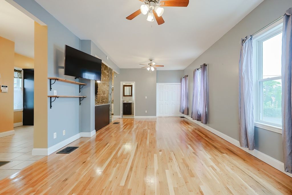 Empty room, Fireplace, Interior, Wood Texture Flooring