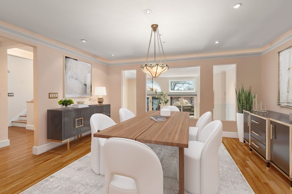 Home Office, Interior, Pendant Lights, Recessed Lighting, Wood Texture Flooring