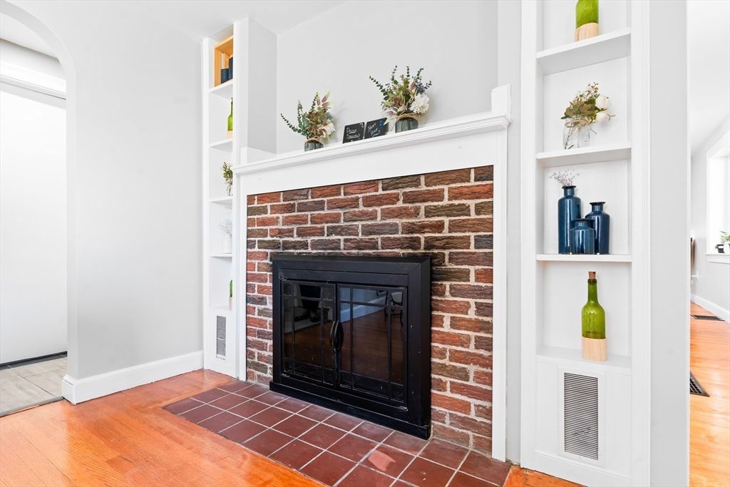 Fireplace, Interior, Wood Texture Flooring