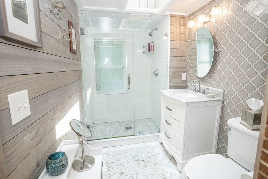Bathroom, Glass Shower, Interior, Marble