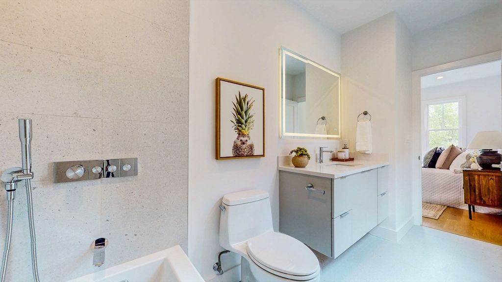 Bathroom, Bedroom, Interior, Recessed Lighting, Wood Texture Flooring