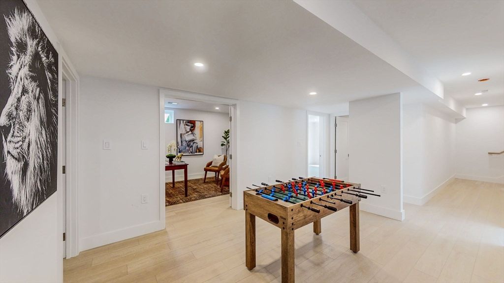 Game Room, Interior, Recessed Lighting, Wood Texture Flooring