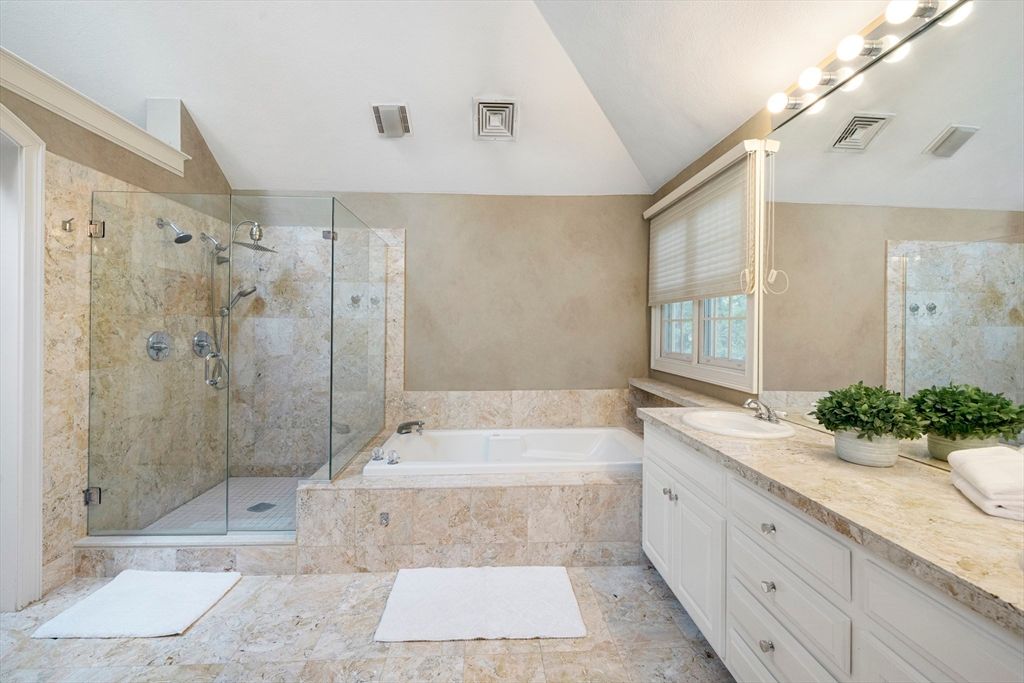Bathroom, Dual Sink Vanities, Glass Shower, Interior