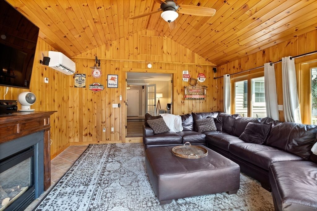 Fireplace, Interior, Living room, Wooden Ceilings, Wooden Walls