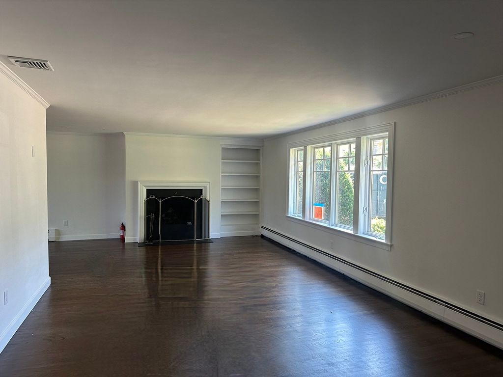 Empty room, Fireplace, Interior, Wood Texture Flooring