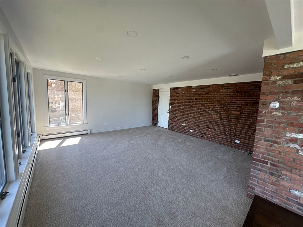 Empty room, Interior, Recessed Lighting, Stone Walls