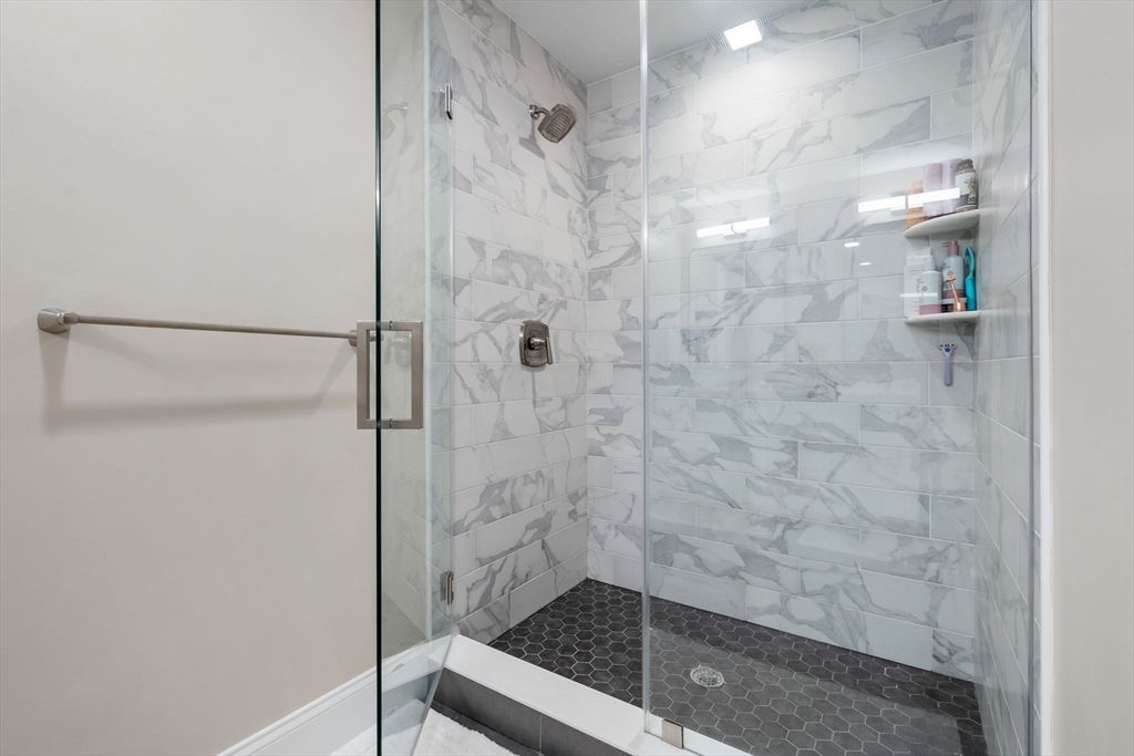 Bathroom, Glass Shower, Interior, Marble Walls