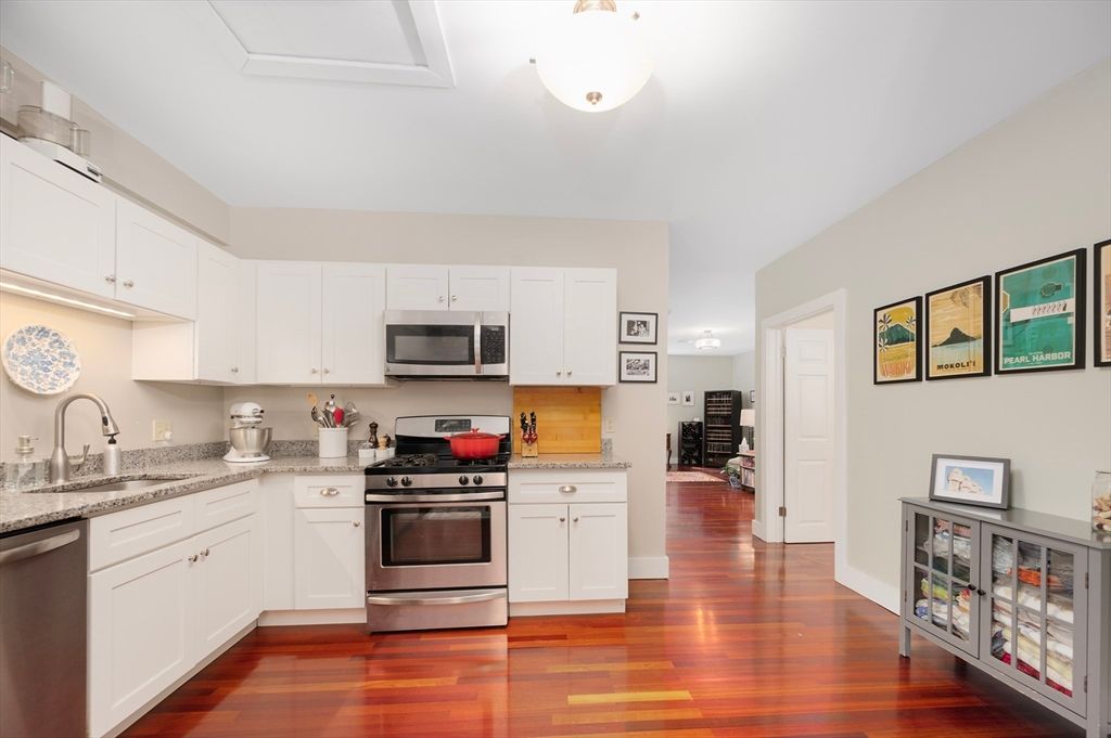 Interior, Kitchen, Stainless Steel Appliances, Wood Texture Flooring
