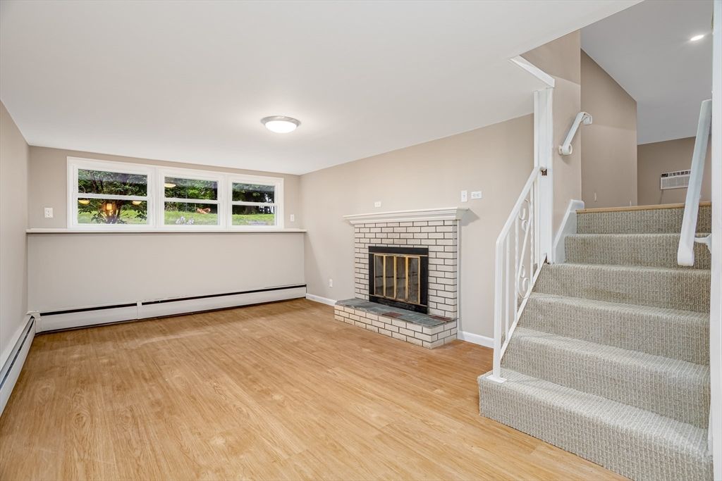 Fireplace, Interior, Recessed Lighting, Wood Texture Flooring