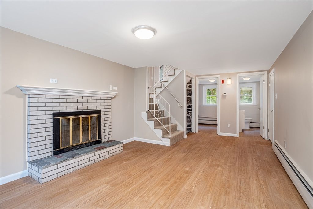 Fireplace, Interior, Wood Texture Flooring
