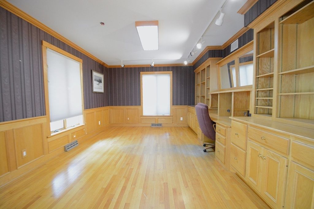 Home Office, Interior, Wood Texture Flooring, Wooden Walls