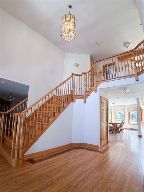 Chandelier, Dining room, Interior, Wood Texture Flooring