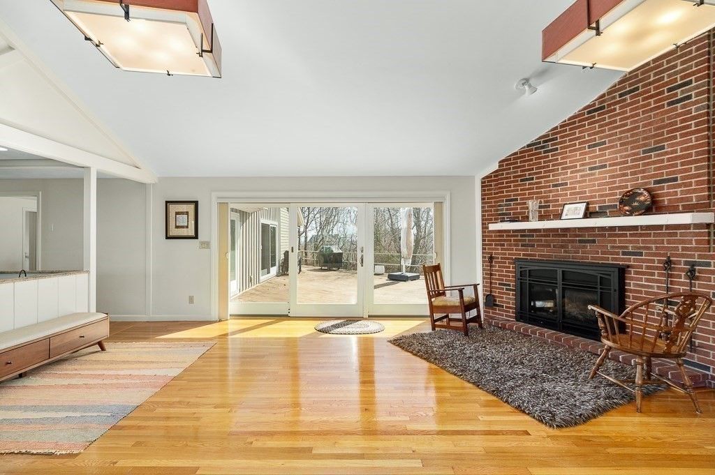 Fireplace, Interior, Stone Walls, Wood Texture Flooring