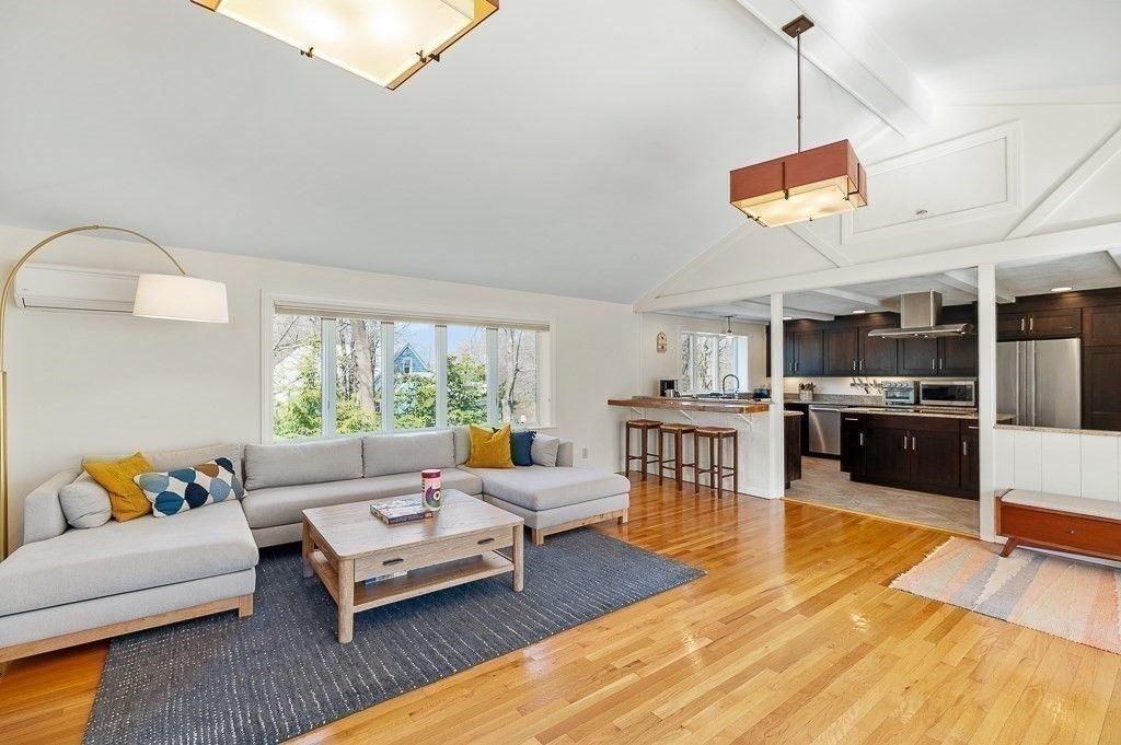 Interior, Kitchen, Living room, Pendant Lights, Stainless Steel Appliances, Wood Texture Flooring