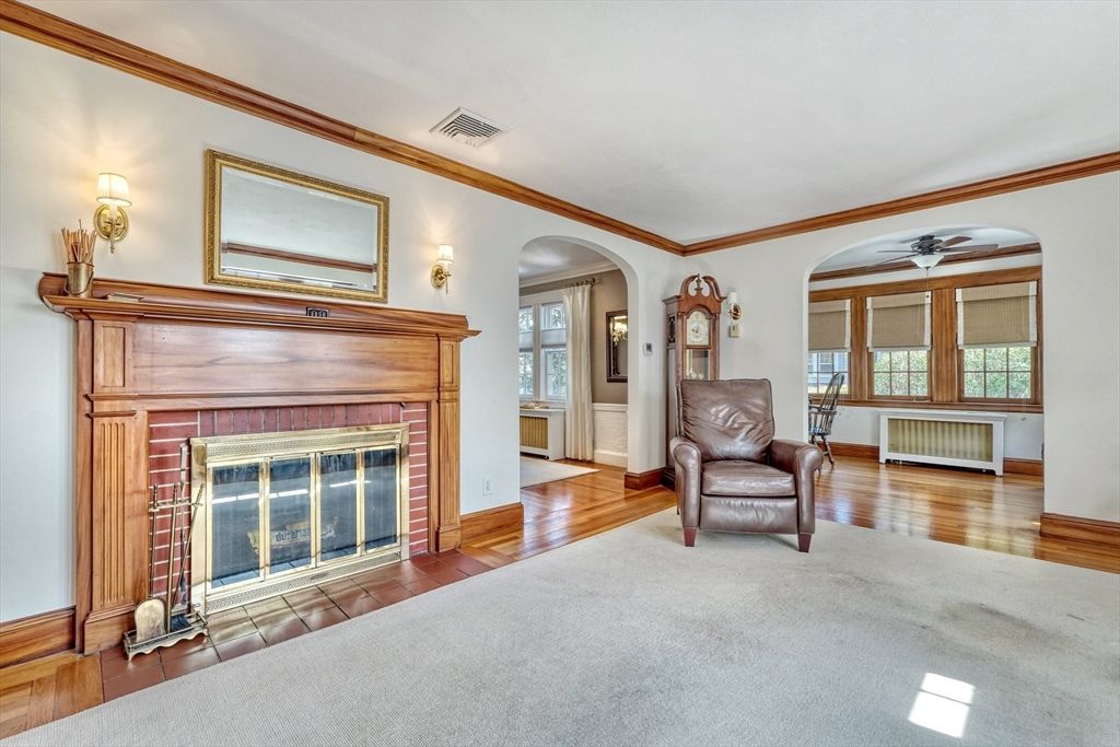 Fireplace, Interior, Wood Texture Flooring