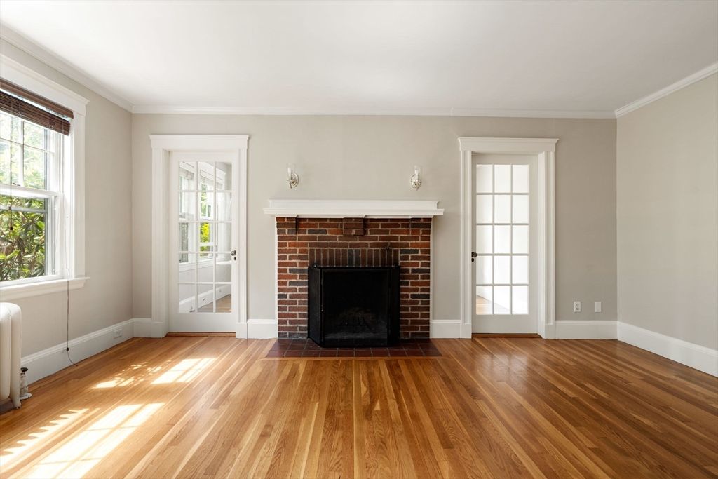 Empty room, Fireplace, Interior, Wood Texture Flooring