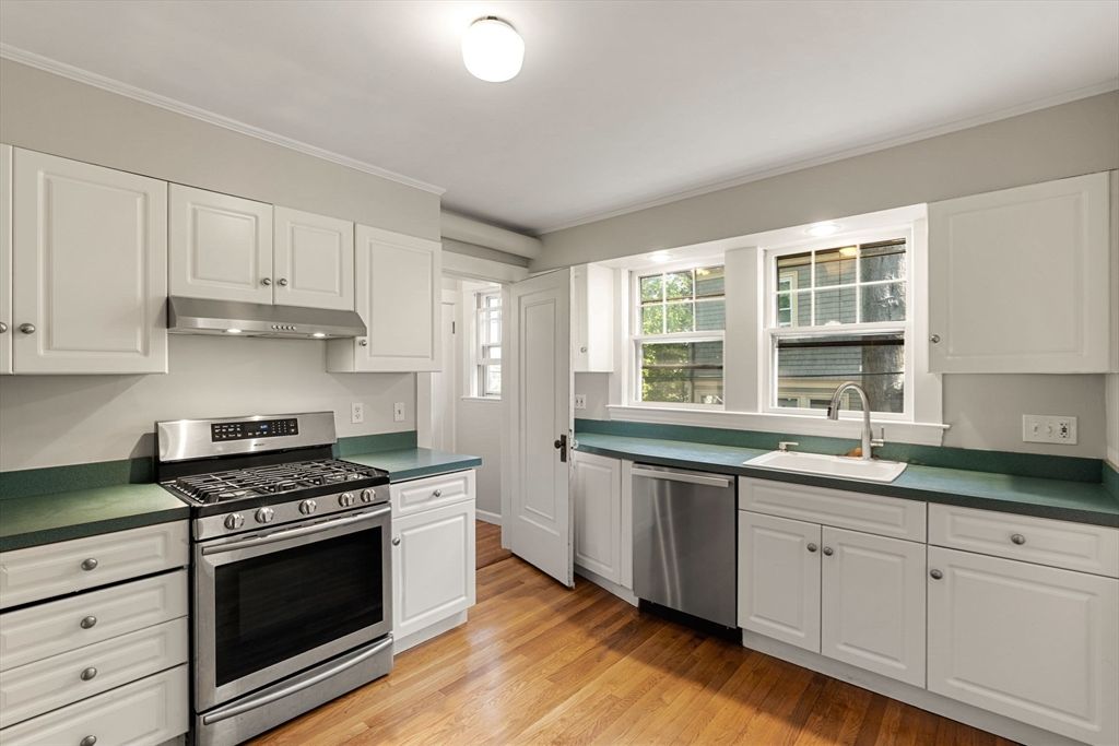 Interior, Kitchen, Stainless Steel Appliances, Wood Texture Flooring