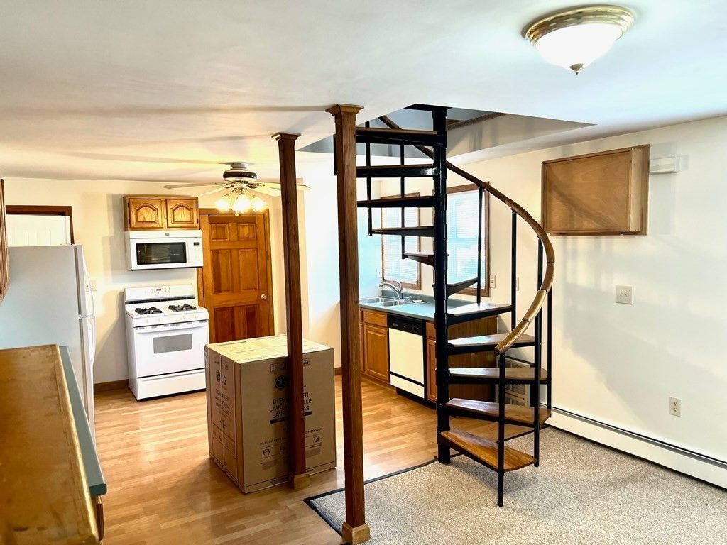 Interior, Kitchen, Stainless Steel Appliances, Wood Texture Flooring