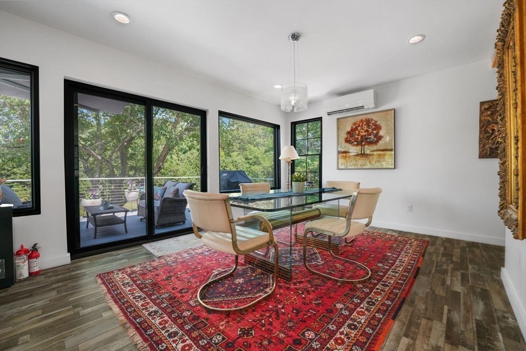 Home Office, Interior, Pendant Lights, Recessed Lighting, Wood Texture Flooring