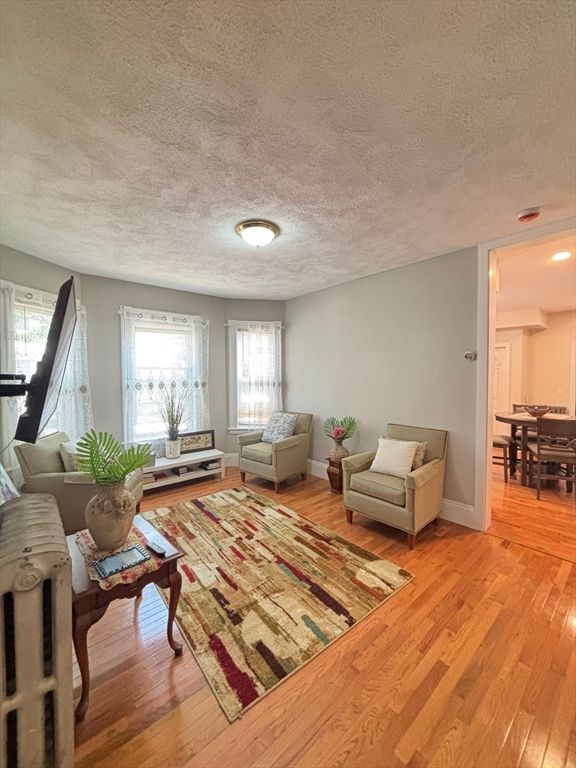 Dining room, Interior, Living room, Recessed Lighting, Wood Texture Flooring