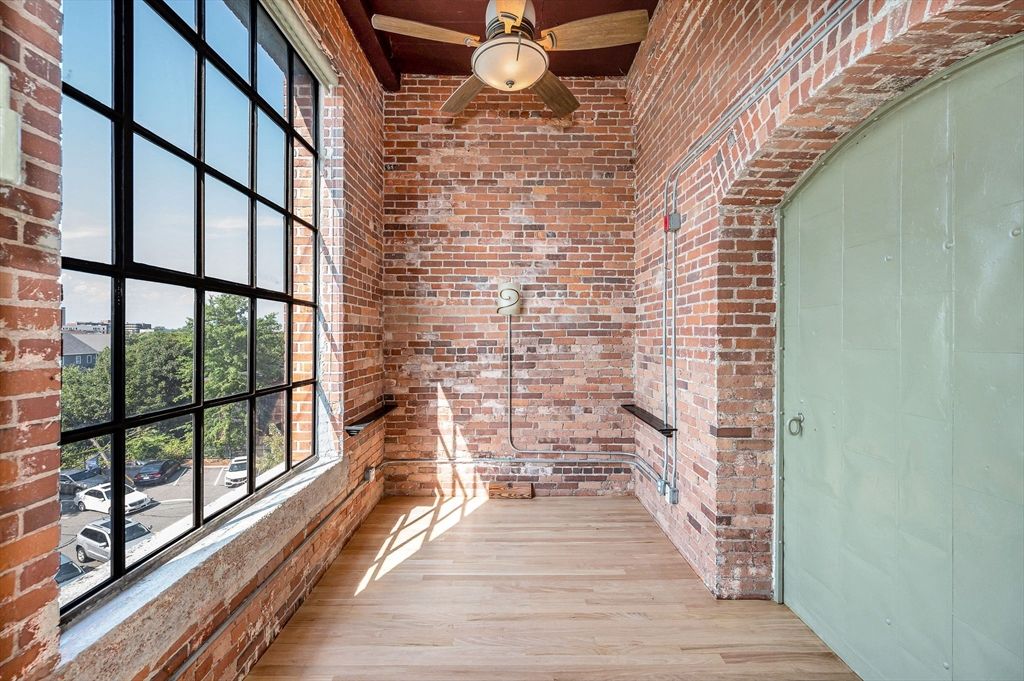 Empty room, Interior, Stone Walls, Wood Texture Flooring