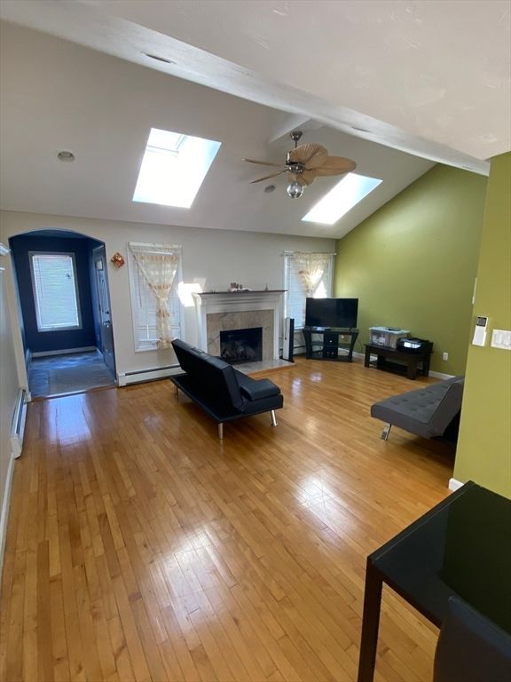 Fireplace, Interior, Wood Texture Flooring
