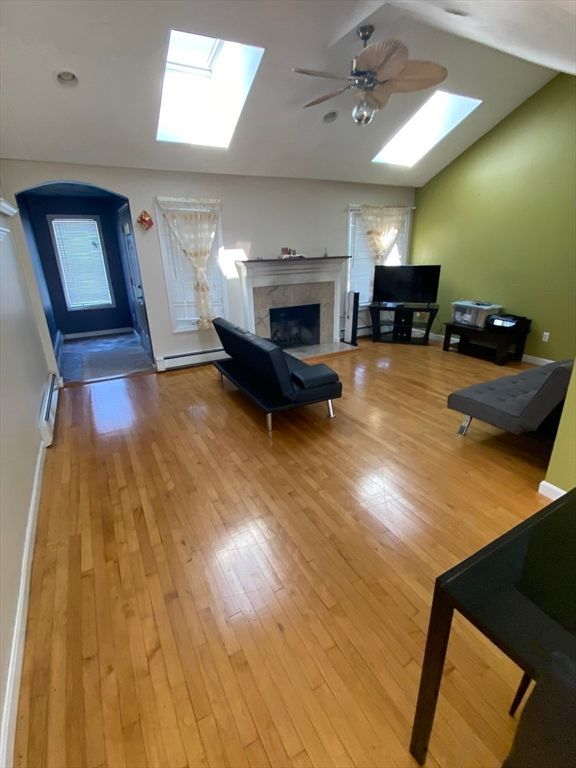 Fireplace, Interior, Wood Texture Flooring