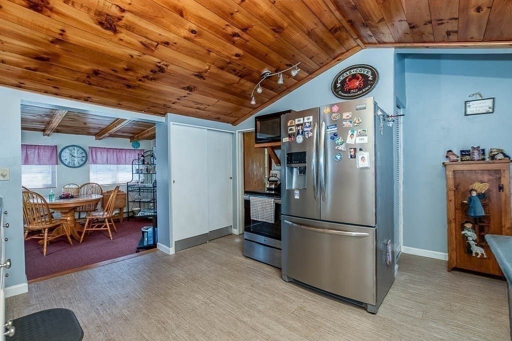 Dining room, Interior, Kitchen, Wooden Ceilings, Wood Texture Flooring