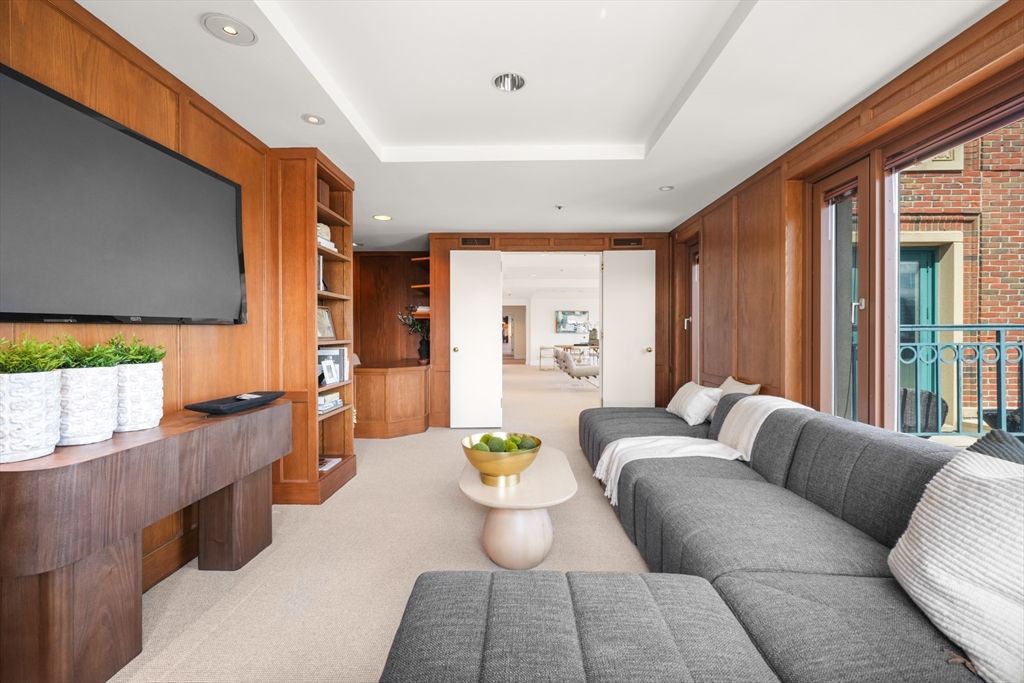 Interior, Living room, Recessed Lighting, Wooden Walls