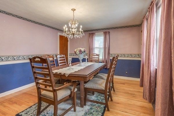 Chandelier, Dining room, Interior, Wood Texture Flooring
