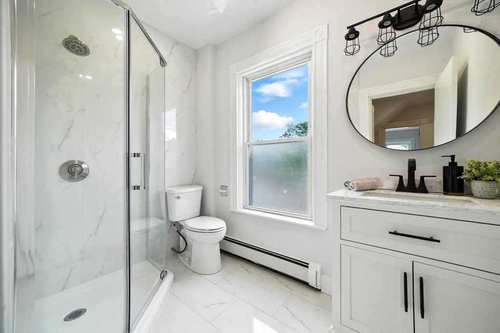 Bathroom, Glass Shower, Interior, Marble Walls