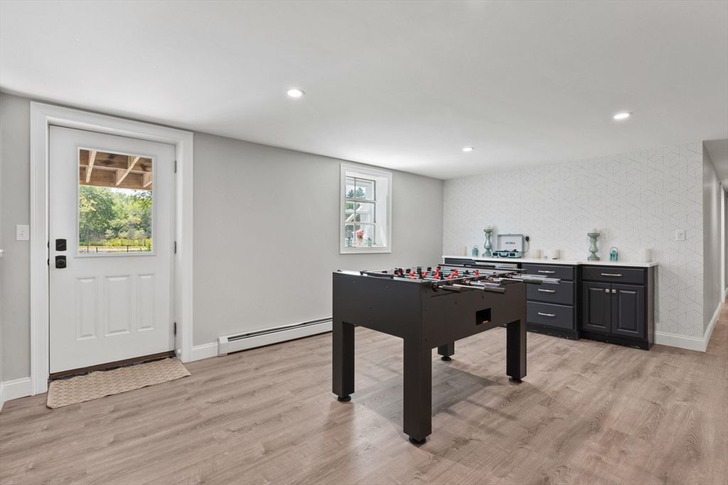 Game Room, Interior, Recessed Lighting, Wood Texture Flooring