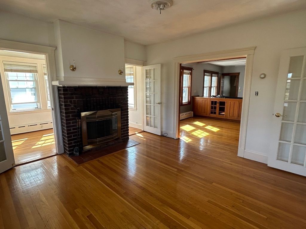 Empty room, Fireplace, Interior, Wood Texture Flooring