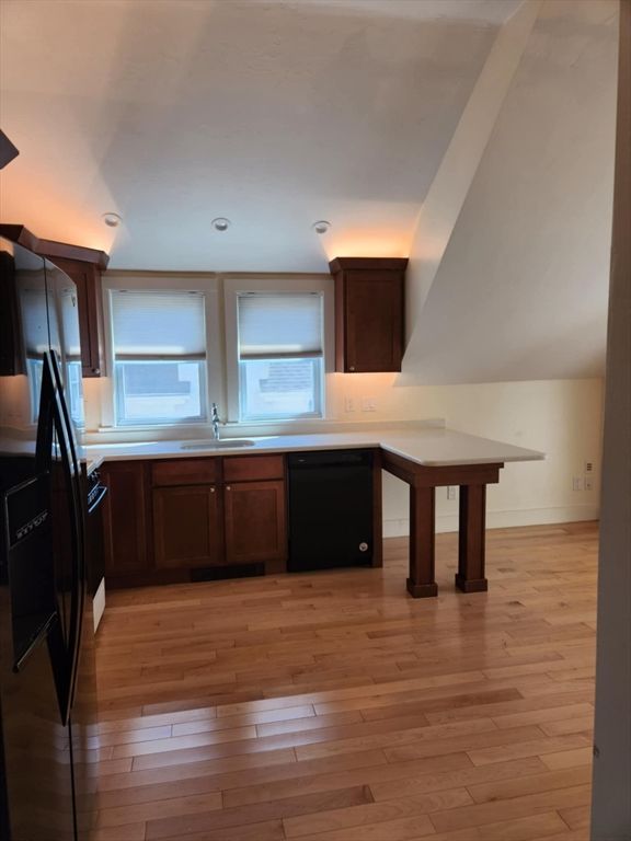 Interior, Kitchen, Recessed Lighting, Wood Texture Flooring