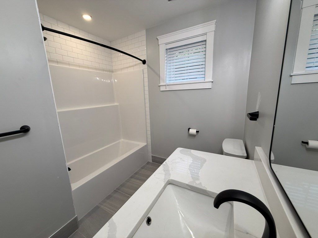 Bathroom, Interior, Recessed Lighting, Wood Texture Flooring