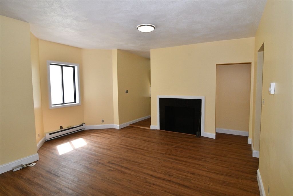 Empty room, Fireplace, Interior, Wood Texture Flooring