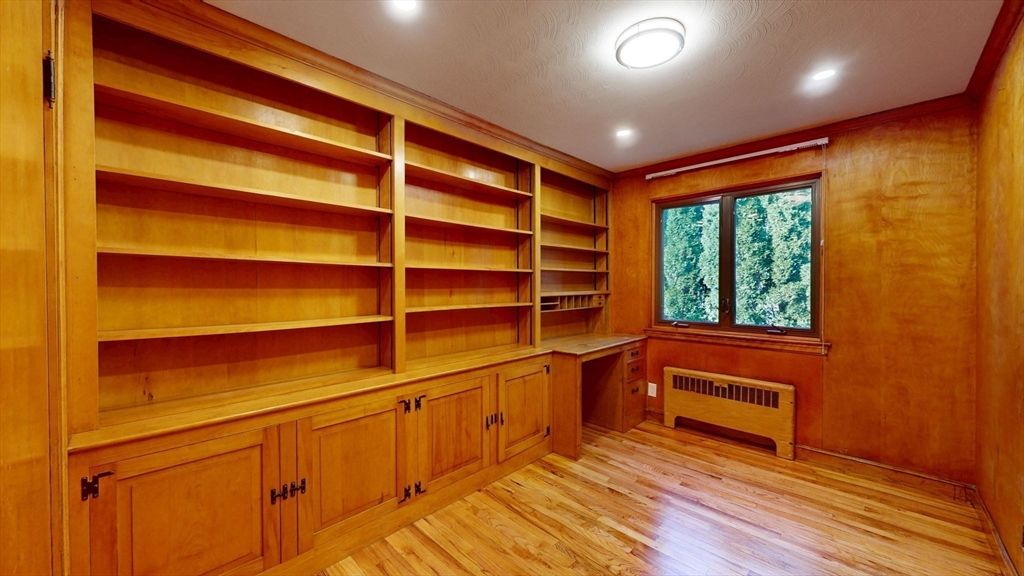 Interior, Recessed Lighting, Wood Texture Flooring, Wooden Walls