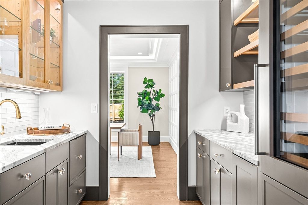 Interior, Kitchen, Recessed Lighting, Wood Texture Flooring