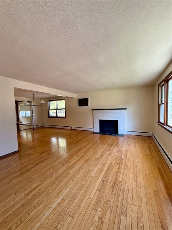 Empty room, Fireplace, Interior, Wood Texture Flooring