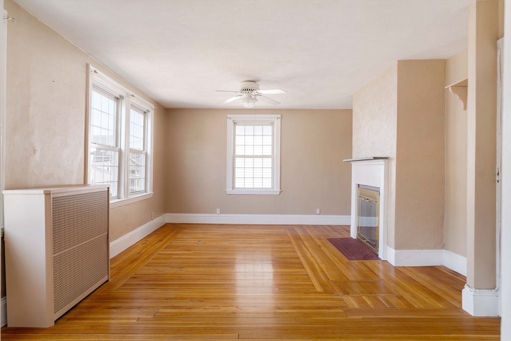 Empty room, Fireplace, Interior, Wood Texture Flooring