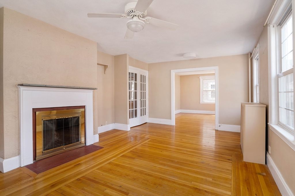 Empty room, Fireplace, Interior, Wood Texture Flooring