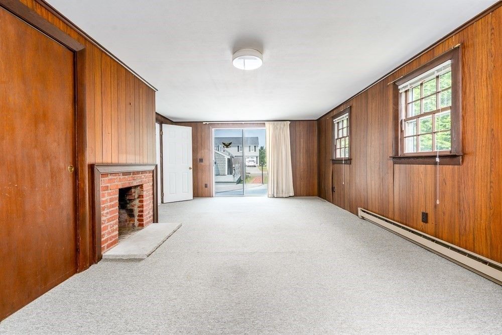 Empty room, Fireplace, Interior, Wooden Walls