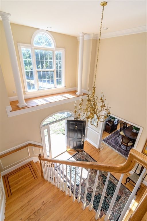Chandelier, Fireplace, Interior, Wood Texture Flooring