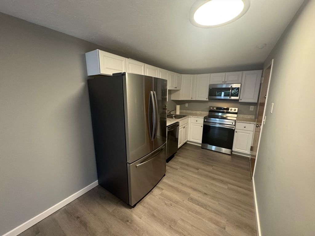 Interior, Kitchen, Stainless Steel Appliances, Wood Texture Flooring