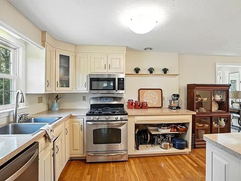 Interior, Kitchen, Stainless Steel Appliances, Wood Texture Flooring